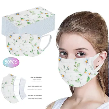 

50pc Disposable Face Mask For Adults Anti-pollution Breathable Face Mask Dust-proof Anti-smog Masque De Protection Lavable