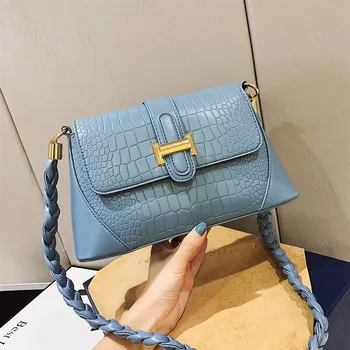 

Crocodile Pattern Crossbody Bags For Women 2020 Sac A Main Braid Handbag Small Bag PU Leather Hand Bag Ladies Designer