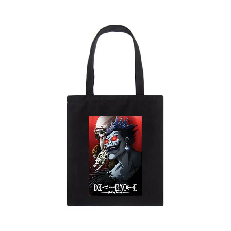 Death Note Canvas Bag Japanese Anime Printed Shopping Bag Fun Casual Cartoon Gothic Female Bag Large Capacity women Shoulder Bag 