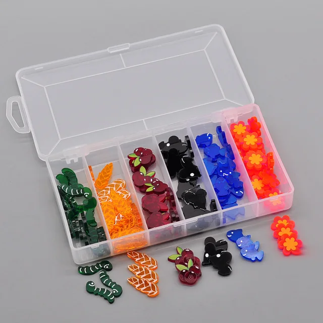 Wingspan Food Resource Tokens with Storage Box Set of 126 Acrylic Laser