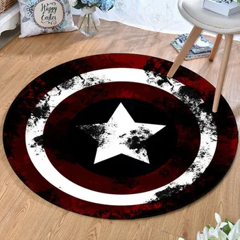 

ZOOTOP BEAR Round Rug Captain America Superman Floor Mat Carpet Gift For Children's Room Rug Prayer Area Rugs For The Home