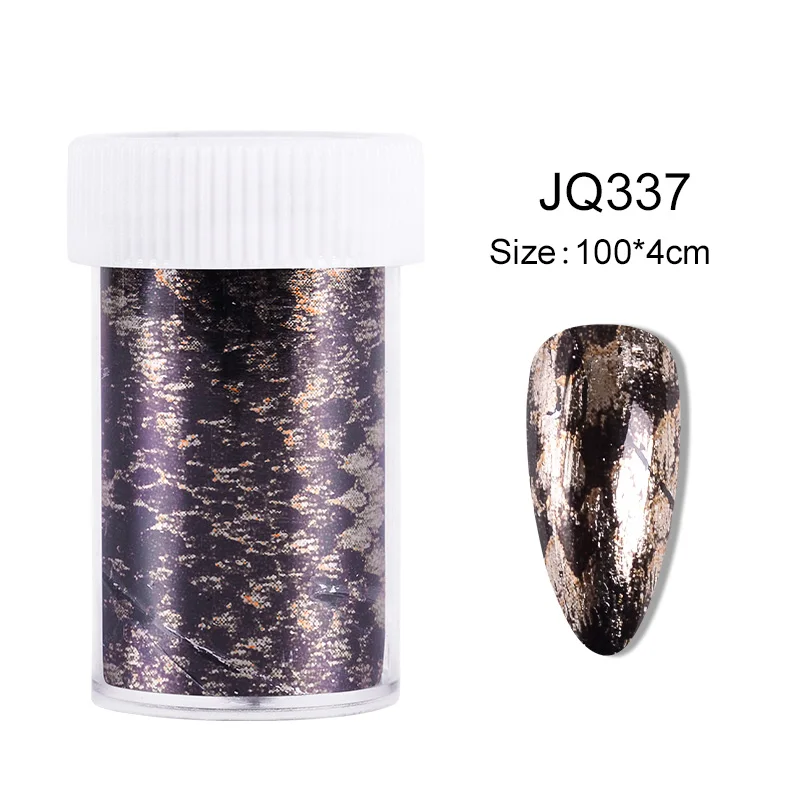 JQ337 4*100 см/рулон Голографическая фольга для ногтей пламя Одуванчик панда бамбук голографическая переводная наклейка для нейл-арта водная горка наклейки для нейл-арта - Цвет: JQ337