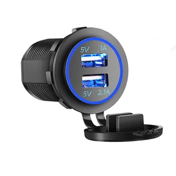 

Universal waterproof Motorcycle Car Chargers Dual USB Charger With LED Light 3.1A Fast Charging For Auto Truck Boat USB Device