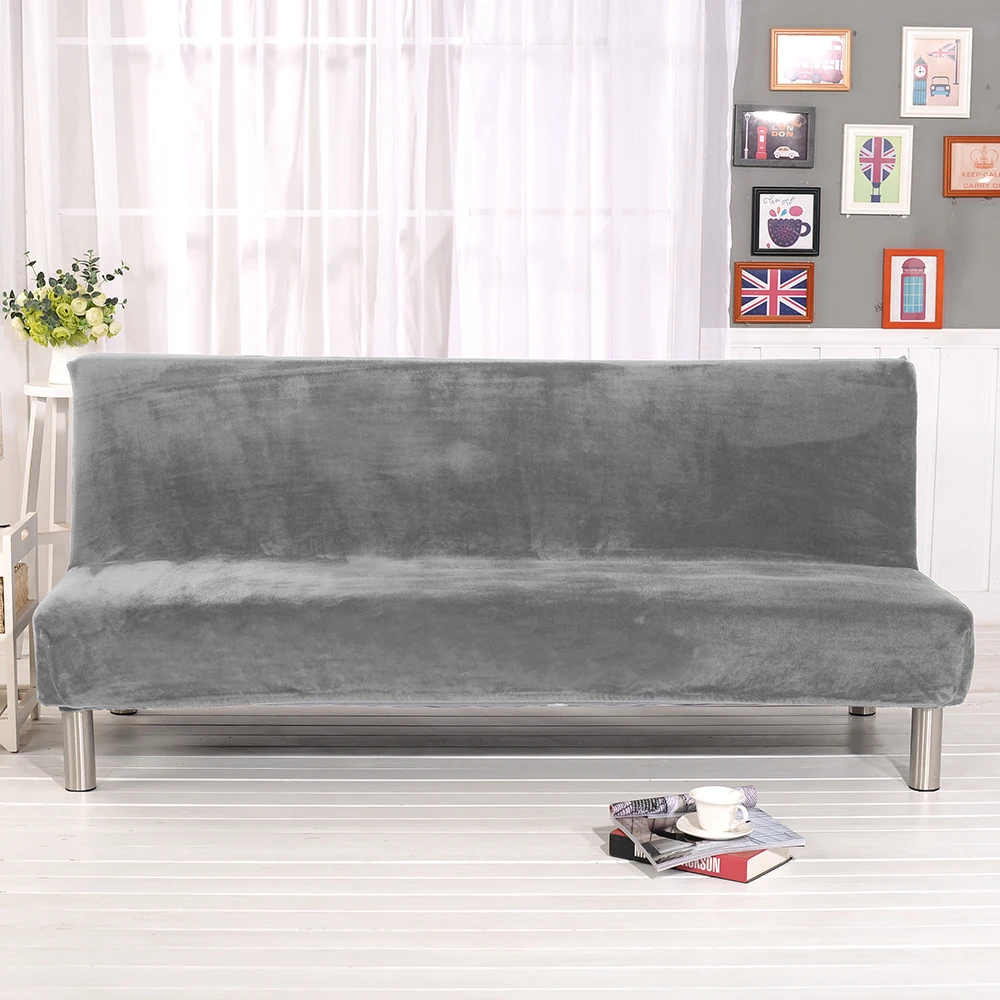 Low Cost Bed-Cover Couch-Protector Seat Plush Sofa Armless Folding Universal-Size Cheap R6qrrdEQ7