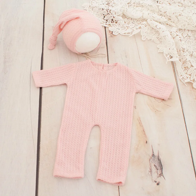 Romper and Hat Реквизит для фотосессии новорожденных, комбинезон+ шапка, Детский комплект для новорожденных, бини, реквизит для фотосессии, аксессуары для новорожденного, Детские аксессуары для мальчика - Цвет: Romper and Hat