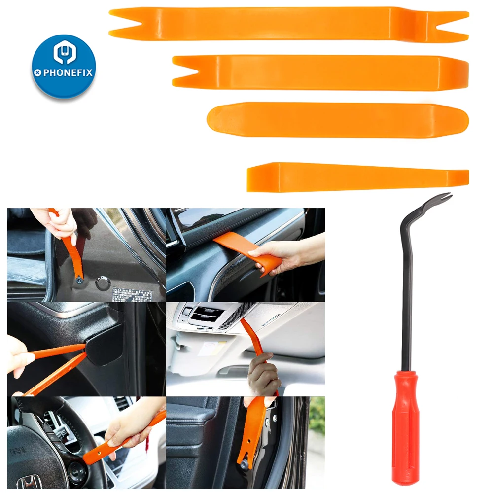 5Pcs Auto Pry Repair Kit Automobile Nail Puller Plastic Fastener Remover Car Door Clip Panel Trim Removal Tool | Инструменты