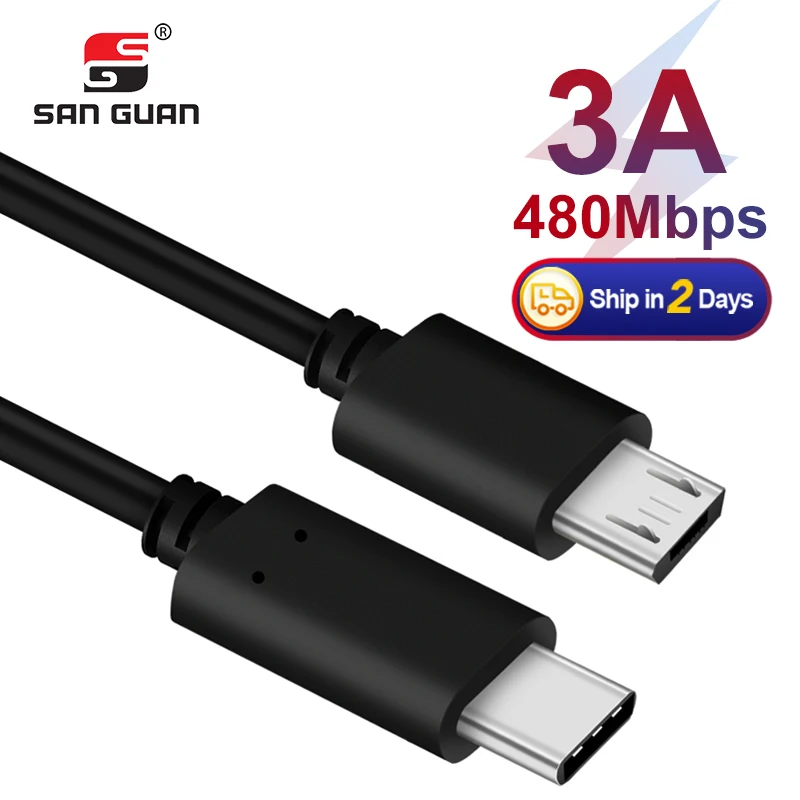 3.3ft 1m OTG micro usb to usbc Adapter cable for Samsung usb c to micro