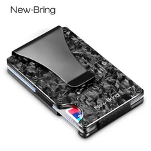 NewBring тонкий абстрактная текстура углеродное волокно держатель для карт Кредитная карта ID RFID Блокировка Кошелек передний карман подарок EDC минималистский