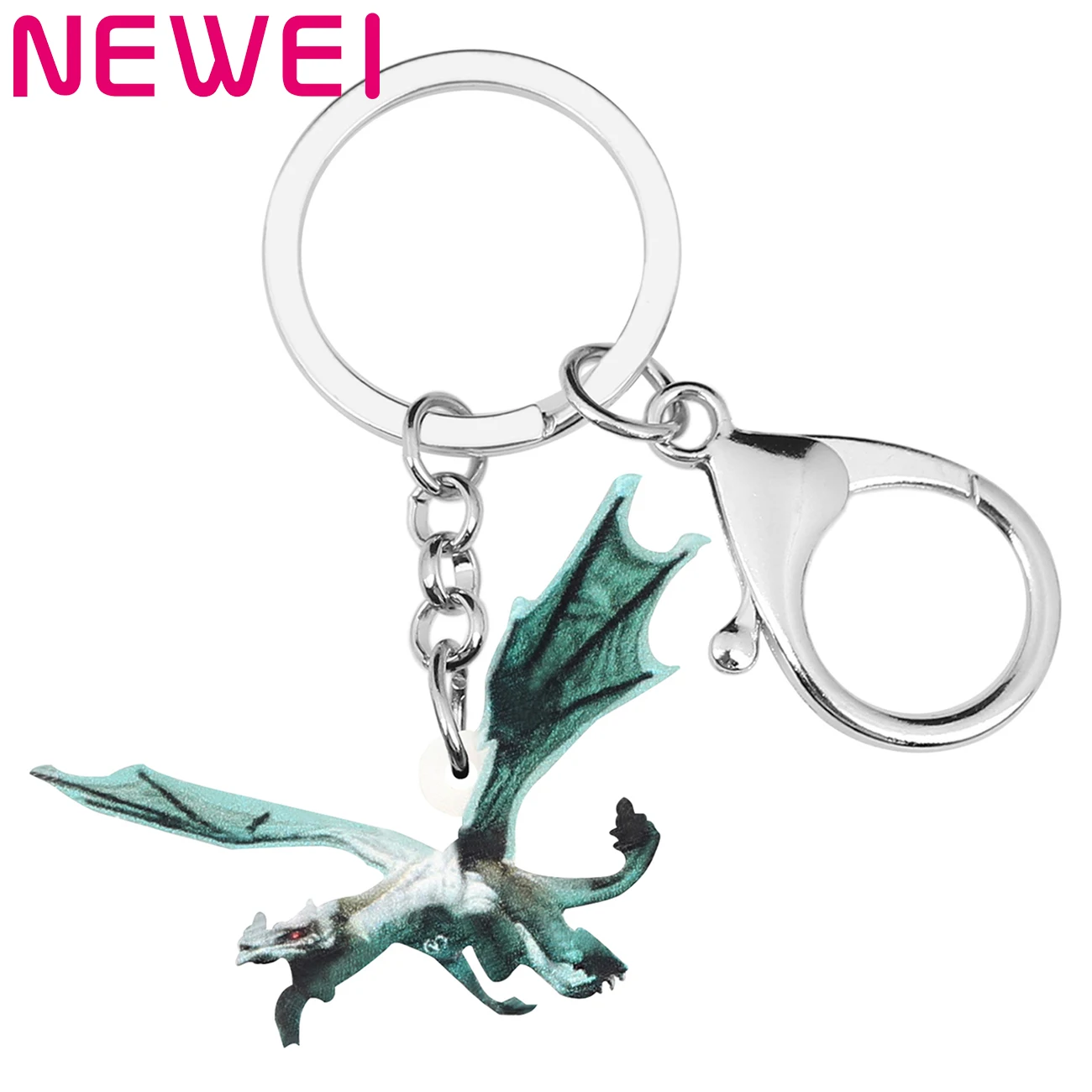 NEWEI акриловый зеленый Летающий Динозавр Дракон брелки большой брелок милые