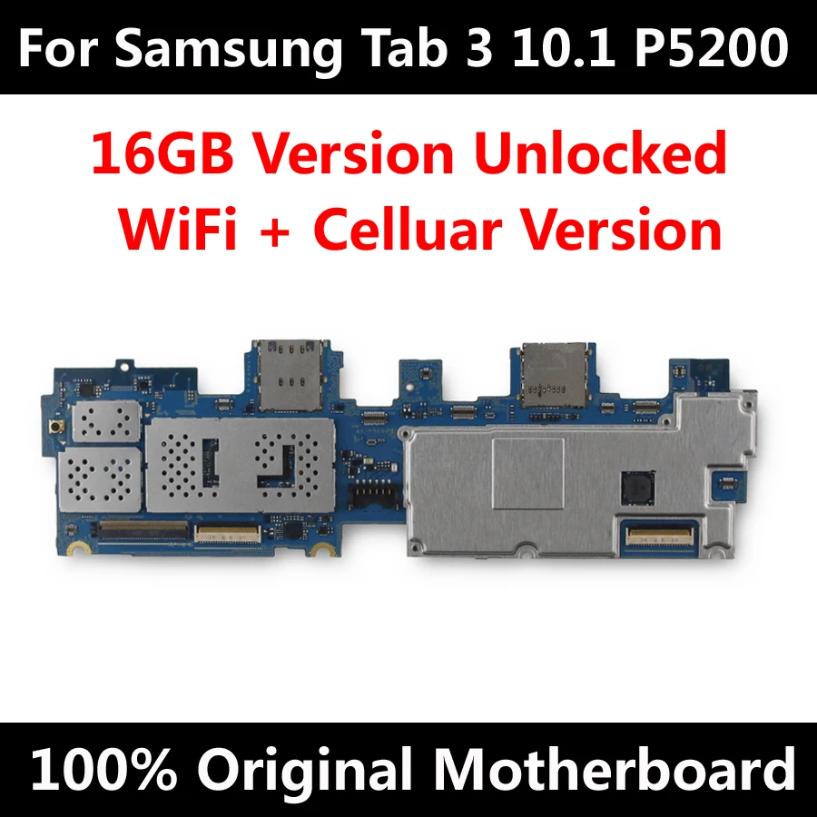 Для Samsung Tablet 3 10 1 P5200 WiFi + Celluar оригинальная материнская плата SIM 3G 4G с полным чипом