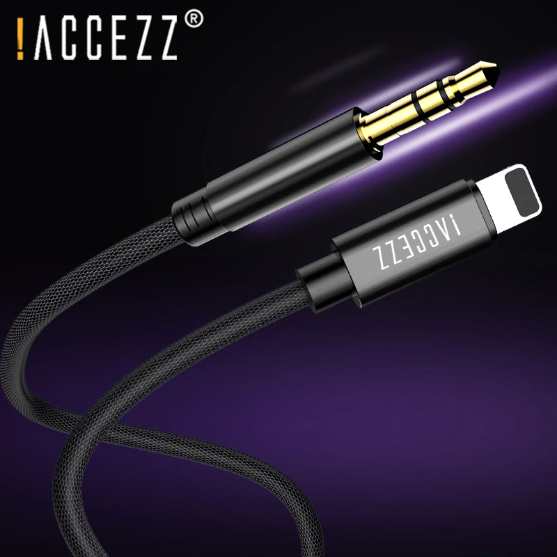 

!ACCEZZ For Apple to 3.5mm Jack Audio Cable Car AUX For iPhone 7 8 Plus XS MAX XR Headphone Adapter Speaker Stereo Splitter Cord