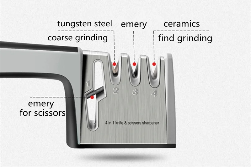 VOGVIGO 1 шт. 4 в 1 Ножи точилка алмазные керамика точильный камень Ножи заточка для ножниц кухонные инструменты, нож с зажимом