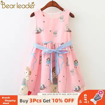 

Bear Leader Girls Dress Summer European and American Style ShortSleeve Children Flower Pattern Princess Dress Girls Dresses 3-8Y