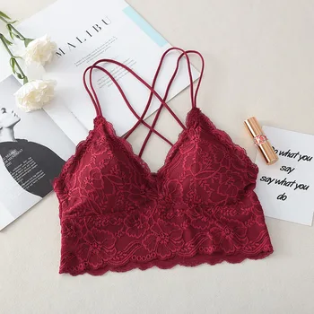 

Sexy Lace Bra Women Seamless bras Lingerie Deep V Brassiere Backless Bralette Female Underwear French Style Intimates #F