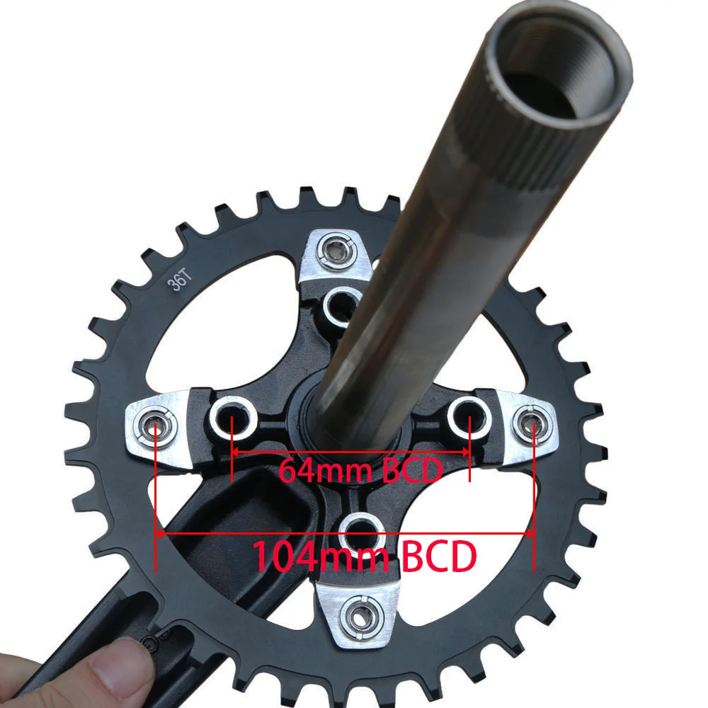 175 мм Длина рукоятки Fatbike Fat bike crank набор 120 мм 104 мм 104BCD шатуны цепи колеса 22T 26T 30T 32T 36T узкая широкая цепь