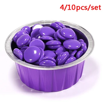 

4/10Pcs round shaped Melting Wax Hair Aluminum foil Removal Wax Small Bowl For Hot Film Hard Waxing Pellet