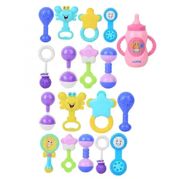 

9pcs Teether Toy Baby Silicone Teether Hand Bell Ring Safe Teething Chew Toys Gift for 3-12 Month Toddler