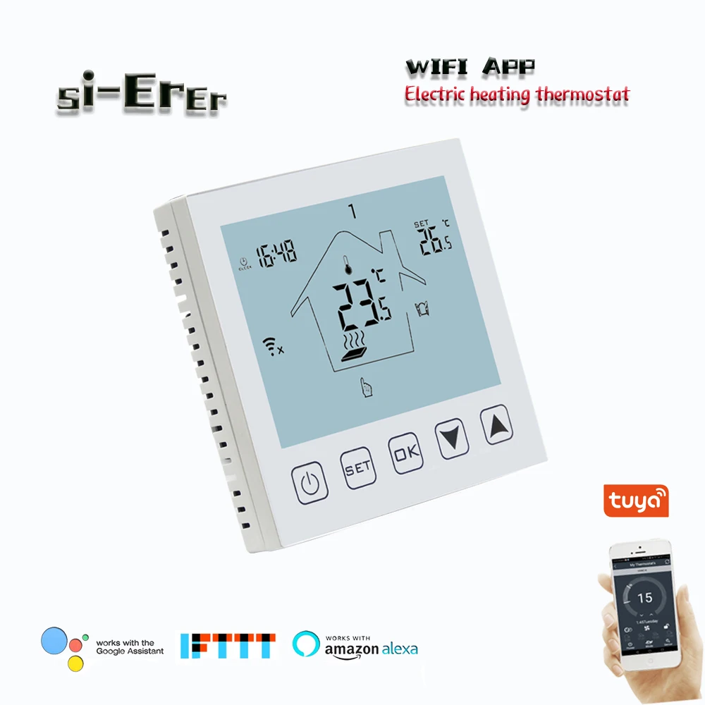 16A electric heating thermostat, 0.5 � precision control, WIFI thermostat mobile phone APP connection control