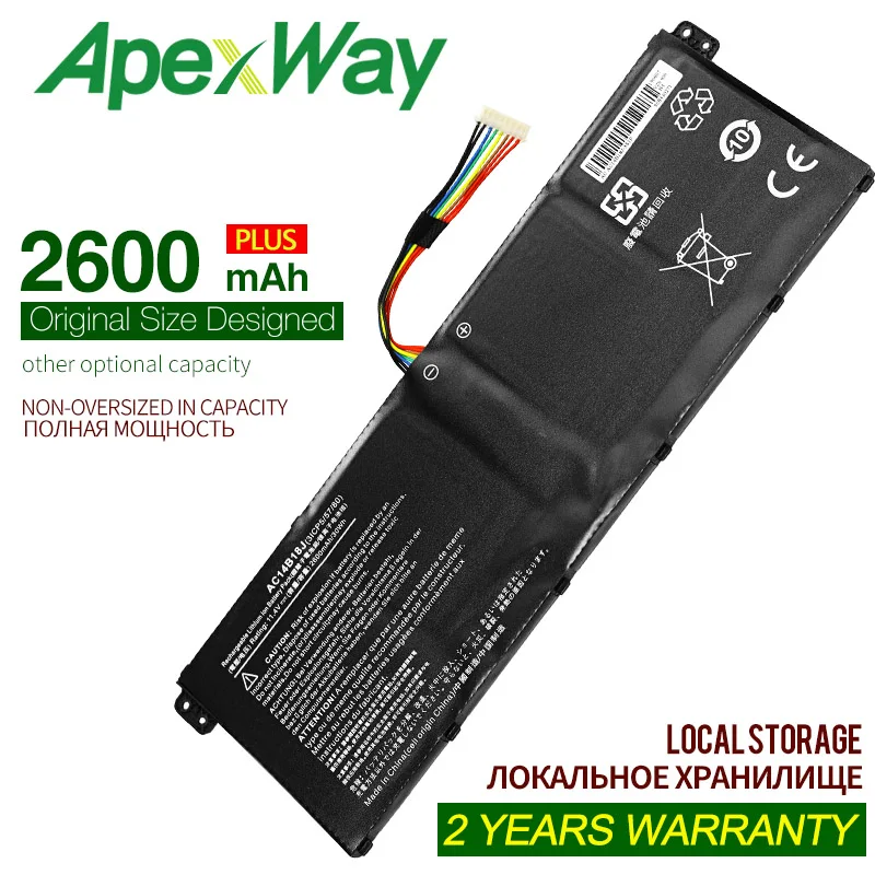 ApexWay AC14B18J AC14B13J Аккумулятор для ноутбука Acer Aspire ES1-511 ES1-512 V3-111P 311 TravelMate B115 B116 MS2394 |