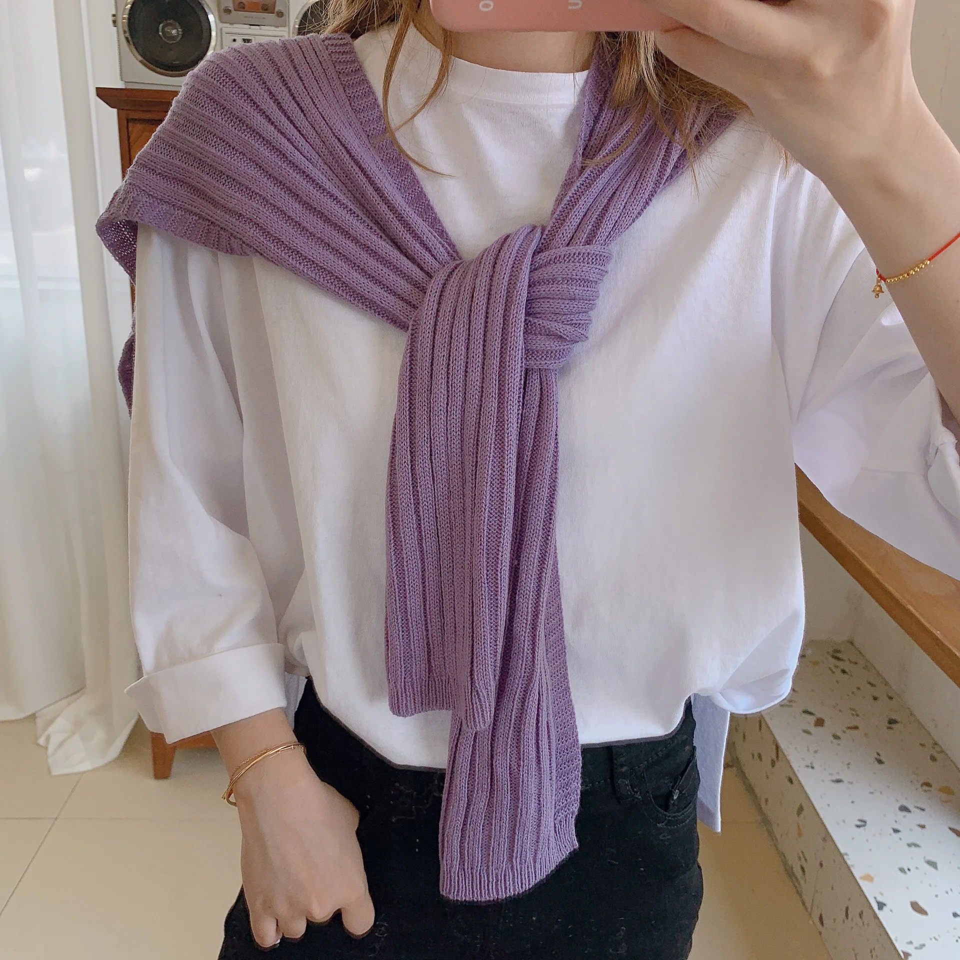 

2019 New Winter Wool Shawl Scarf Female Korean Version Casual Split-style Jacket Thick Warm Women Room Cloak Blanket