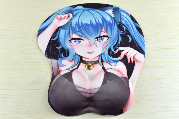 Vocaloid Hatsune Miku коврик для мыши 3D мягкий Бюст коврик для запястья косплей реквизит сексуальные коврики лайкра ткань