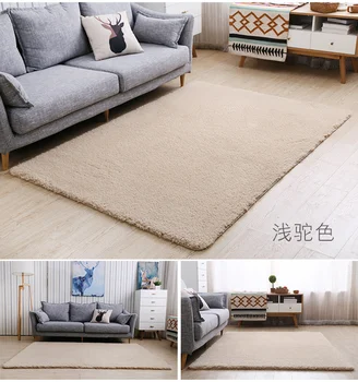 

High Quality Cashmere Pure Color Carpet Bedside Blanket Pad High Density Thicken Rugs Doormat Parlor Foyer Bedroom Floor Mat