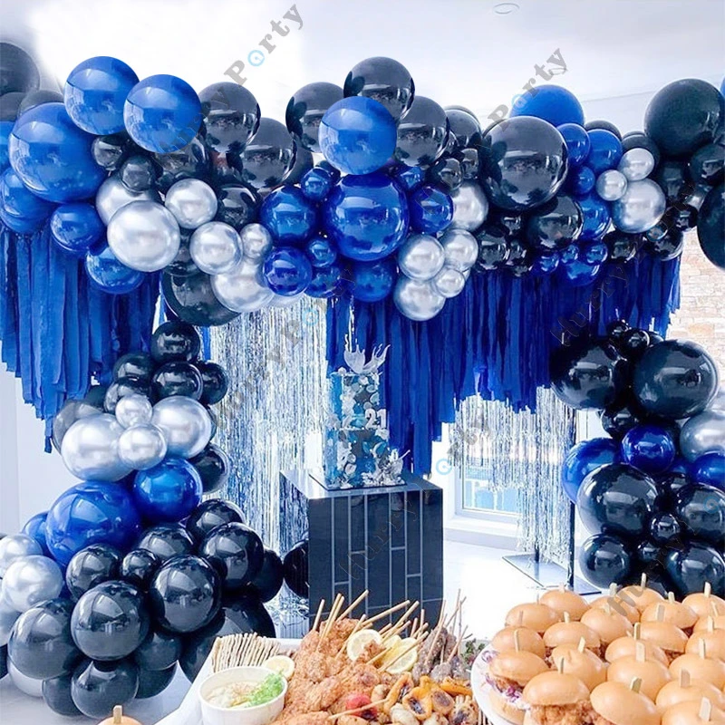 160 Uds Globos De Bricolaje Guirnalda Arco Metalico De Plata Azul Oscuro Globos 1st Cumpleanos Aniversario De Bodas Decoracion De La Fiesta De La Ducha De Bebe Globos Y Accesorios Aliexpress
