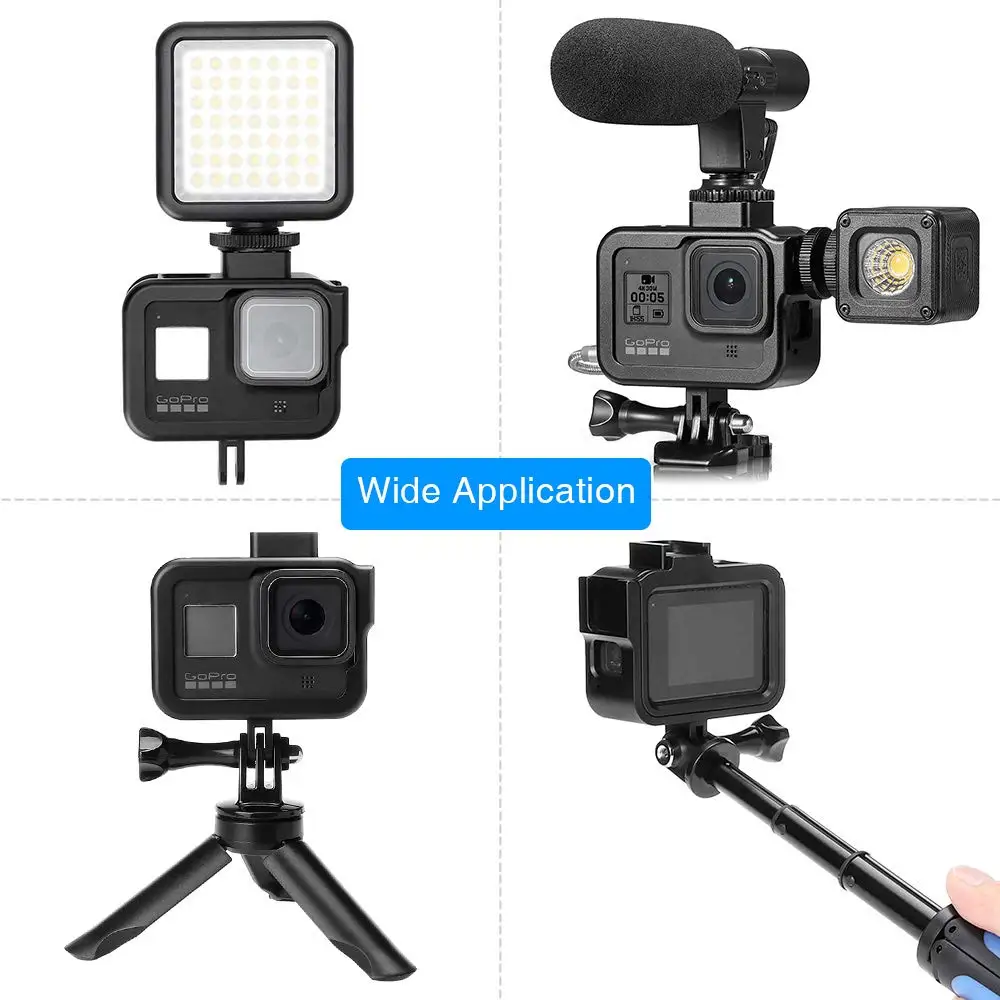 Чехол из алюминиевого сплава для GoPro Hero 8 черный защитный чехол с ЧПУ корпус