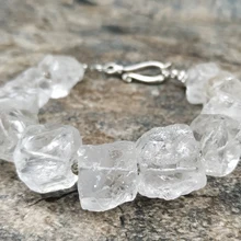 Натуральный грубой кварцевый камень бисер браслет M0097