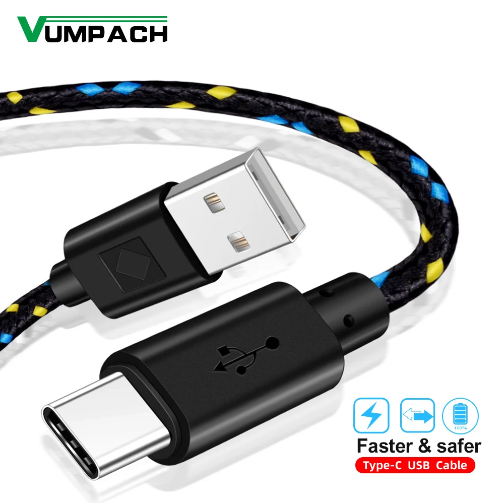 Кабель USB Type-C для быстрой зарядки 1 м 2 3 зарядное устройство huawei p9 p10 p20 mate 10 pro lite