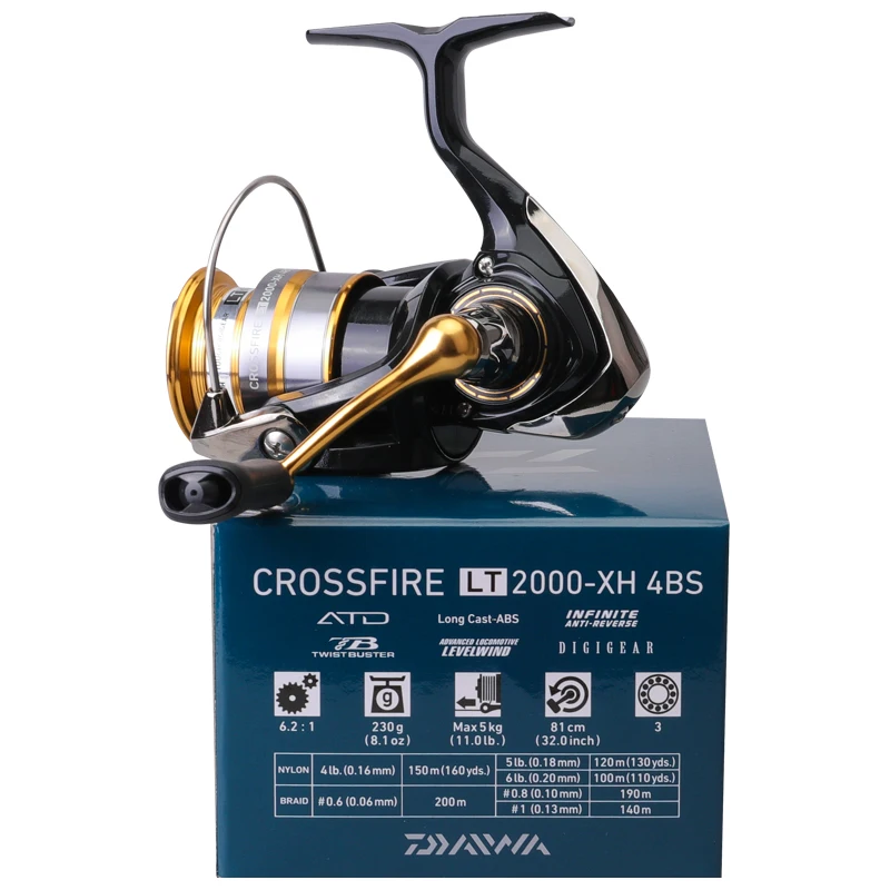 2020 NEW Daiwa Crossfire LT fishing reel high speed1000XH-6000XH 4BS  spinning Metail Spool 5-12KG Power Saltwater Fishing Tackle