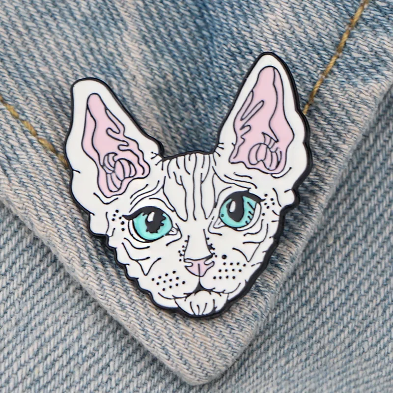 

DZ378 Sphynx Cat Enamel Pin Brooch Backpack Collar Hat Badge Lapel Pin Women Men Jewelry Gifts