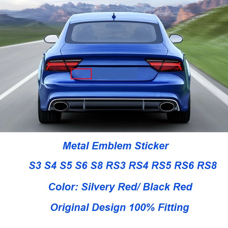 

1PCS 3D Sticker Auto Metal Car Badge Emblem Sticker Black red/silvery red for Audi A1 A2 A3 A4 A5 A6 A7 A8 Q1 Q3 Q5 Car Styling