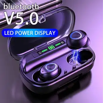 

bluetooth 5.0 TWS Earphones True Wireless HiFi Stereo In-Ear Waterproof Digital Sport Wireless Earbuds Headset For IOS Android