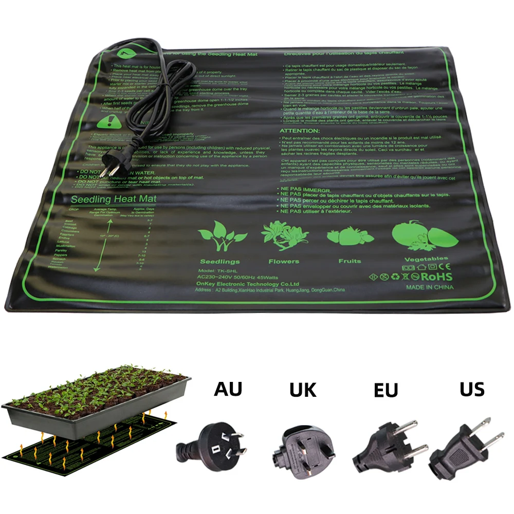 Seedling Heating Pad 3 Sizes Waterproof Seed Plant Germination Reproduction Cloning Starter Mat