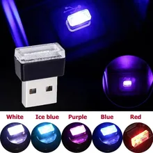 Mini USB LED Car Interior Light Neon Atmosphere Ambient Lamp