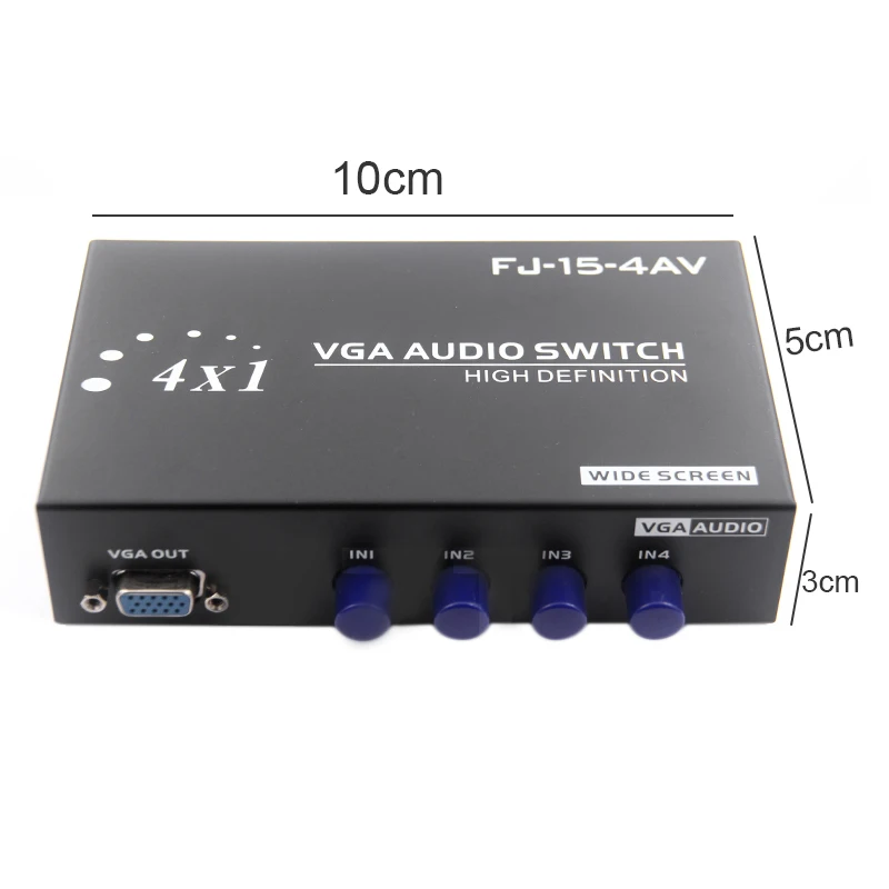 4 порта аудио+ Vga распределительный переключатель широкий экран ключ-пресс переключатель для Hdtv проектора