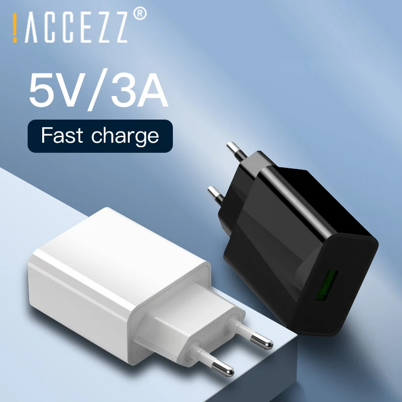 ! Быстрое зарядное устройство ACCEZZ 5 В 3 А быстрое USB для iPhone Xiaomi Samsung S8 S9 S10 Huawei P20 P30