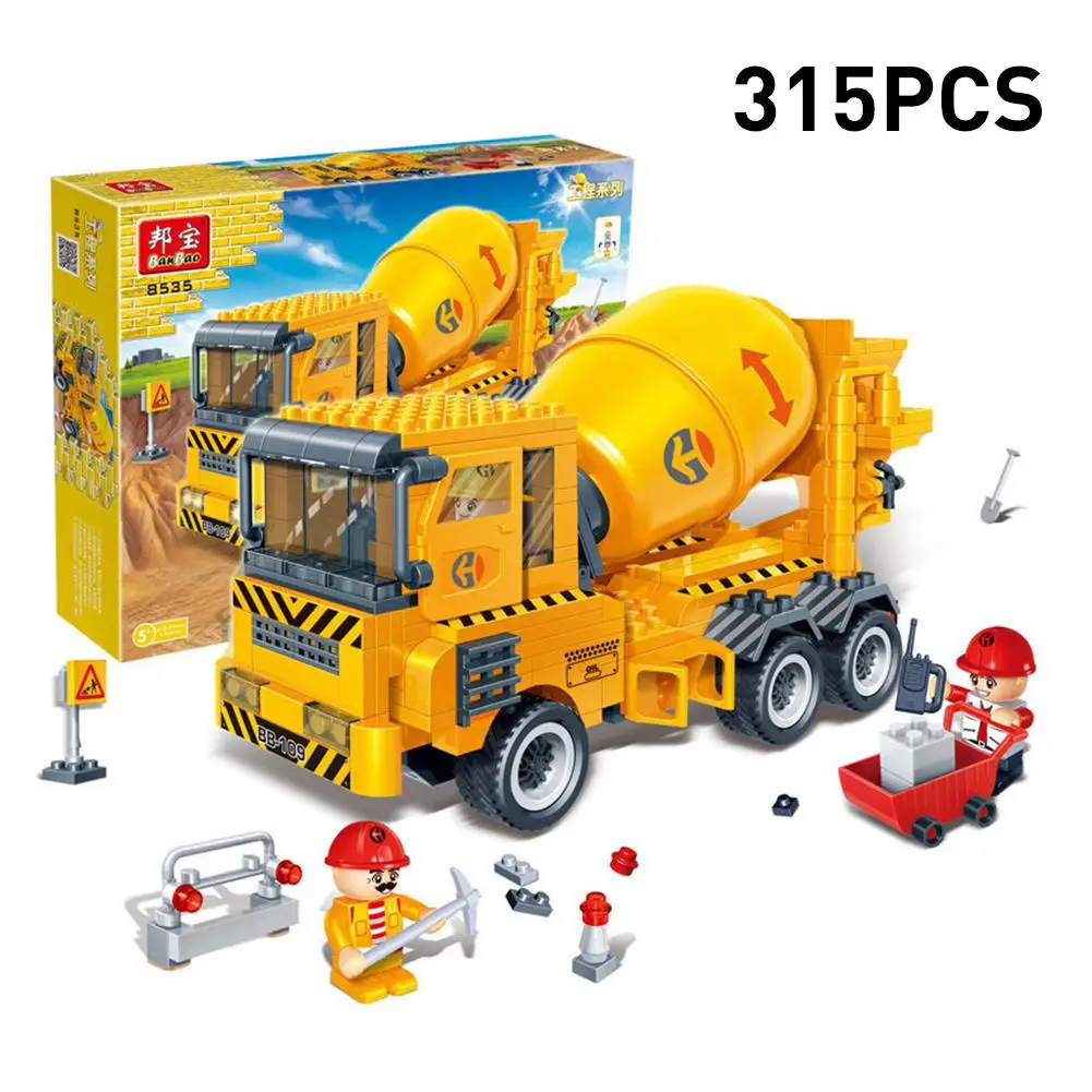 

Toy Car Building Block Creative Small Particle Puzzle Toy Engineering Series Concrete Mixer Truck Kids Toys