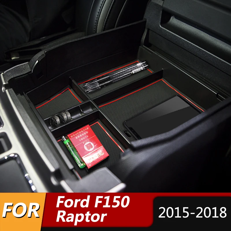 Для Ford F150 Raptor- центральная консоль автомобильный центральный подлокотник ящик для хранения консоль Органайзер контейнер лоток аксессуары