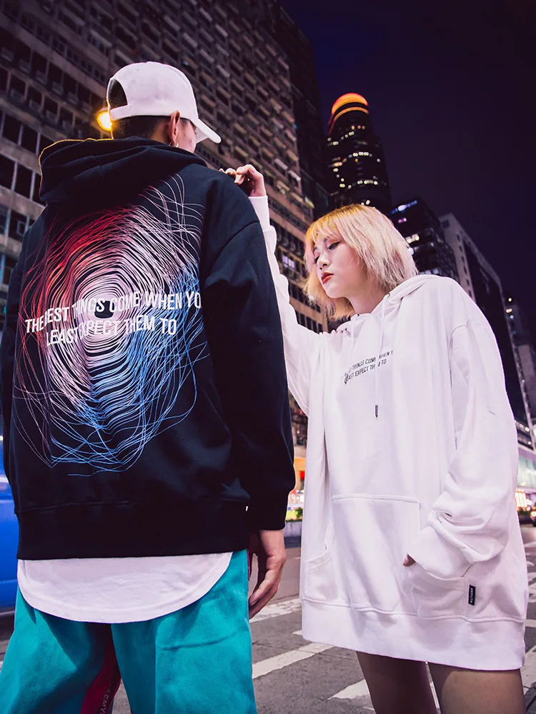 WHOHOLL мужские и женские унисекс толстовки High Street White Back печатных толстовки мужские зимние Harajuku Хип Хоп толстые теплые