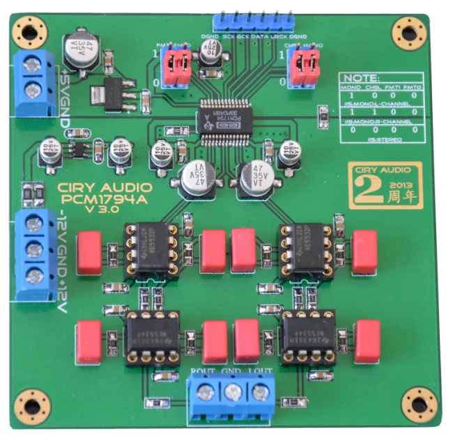 Позолоченный HiFi PCM1794A DAC декодирующий модуль 24 бит 192k