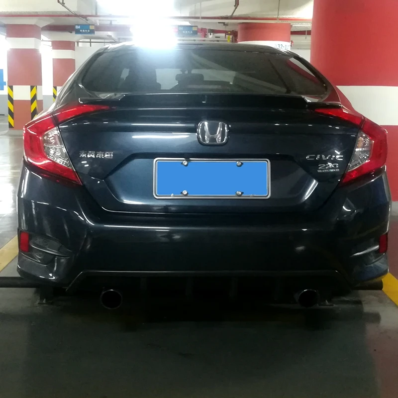 Для Honda Civic задний спойлер задний бампер диффузор защитные бамперы+ задний реальный хвост трубы