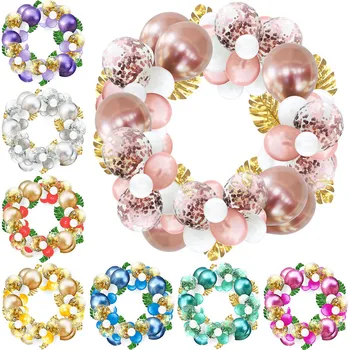 

12 inch Metal Colour Balloon wreath Confetti Balloon Birthday Party Wedding Decor Valentine's Day Opening Ceremony decorations