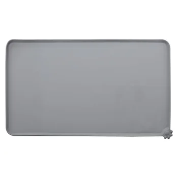 

Waterproof Pet Mat for Dog Cat Silicone Pet Food Pad Pet Bowl Drinking Mat Dog Feeding Placemat easy Washing Gray
