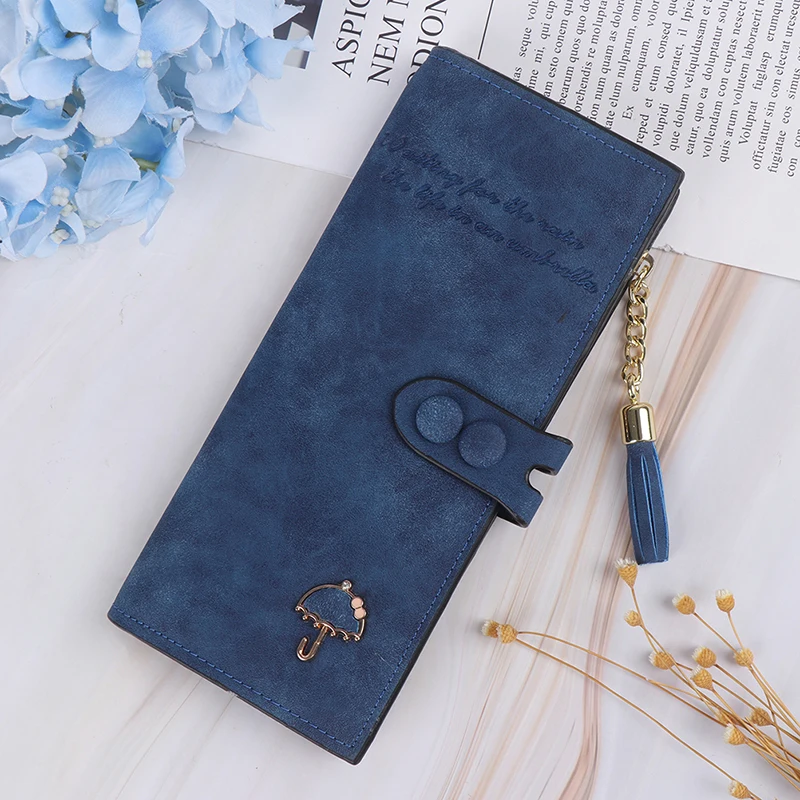 1PC Lady Women's Leather Clutch Wallet Purse Long Card Holder Handbag Case - Цвет: Blue