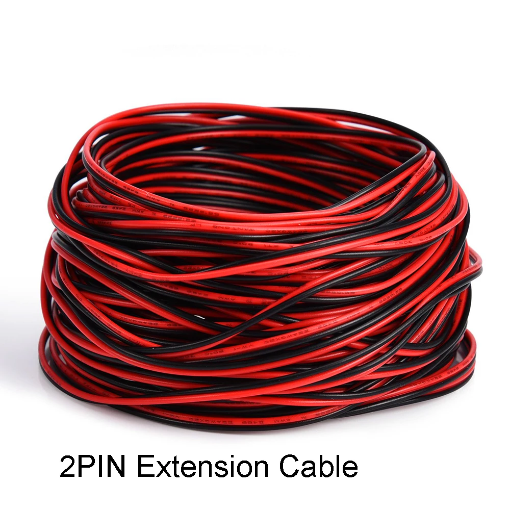 

Led Strip 2Pin Extension Wire Electric Cable Red Black Colored Electrical Wire for Single Color 3528 5050 LED Stirp Lighting