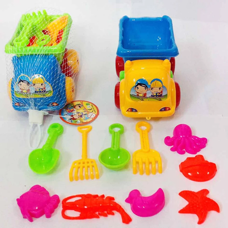 Пляжные детские игрушки дноуглубительные песочные игры, Игрушки для маленьких игр, уличные игрушки, дом, разноцветная игрушка, автомобиль