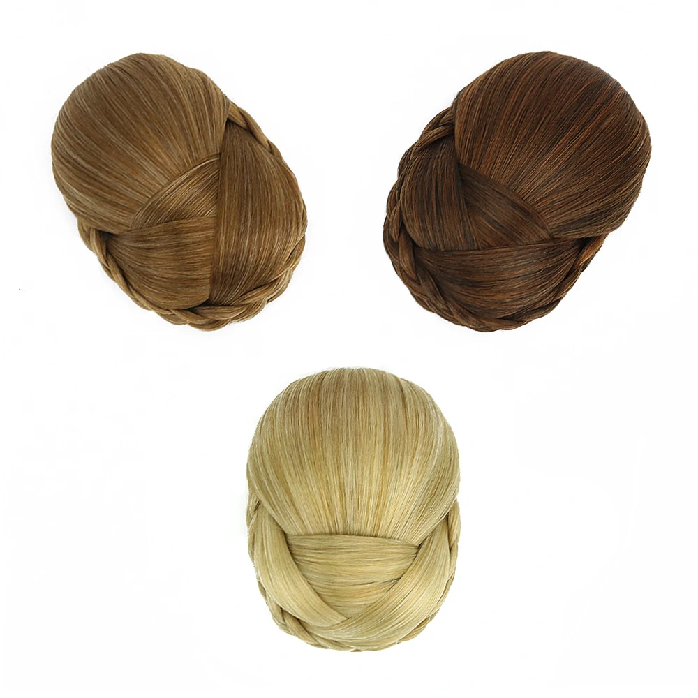 

Free Beauty Synthetic Braided Chignon Blonde Marron Hair Bun Cover Clip In Extensions Brown Curly Donut Chignons Accessoires
