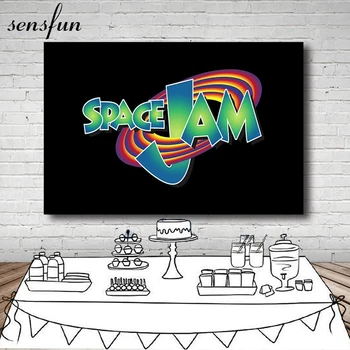 

Sensfun Space Jam Photography Backgrounds Black Theme Boys Sport Birthday Party Backdrops For Photo Studio Custom Supplier